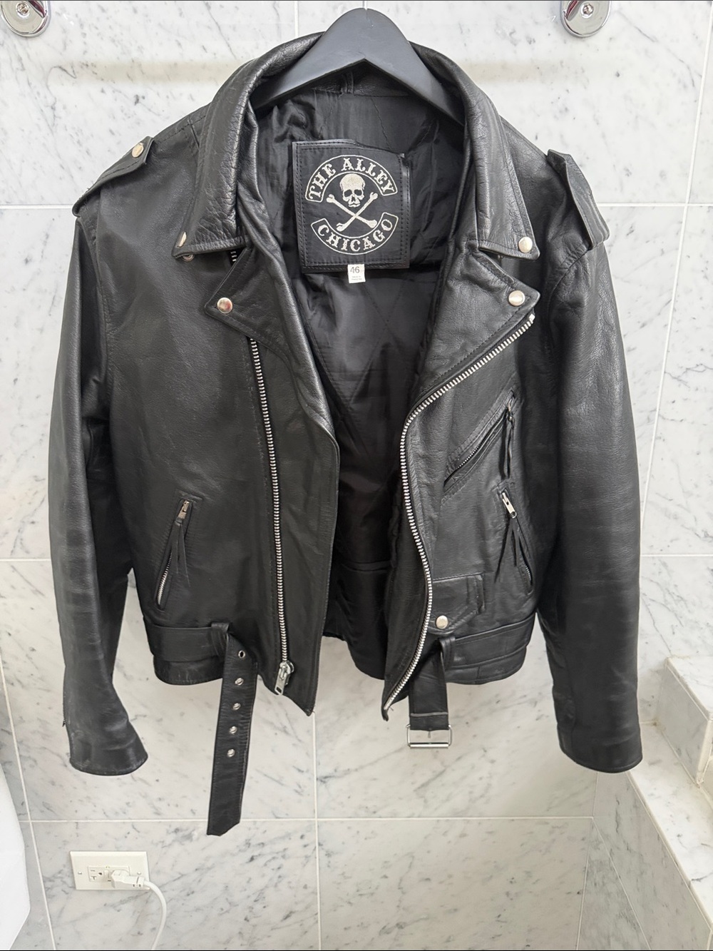 Men's Black Leather Biker Jacket